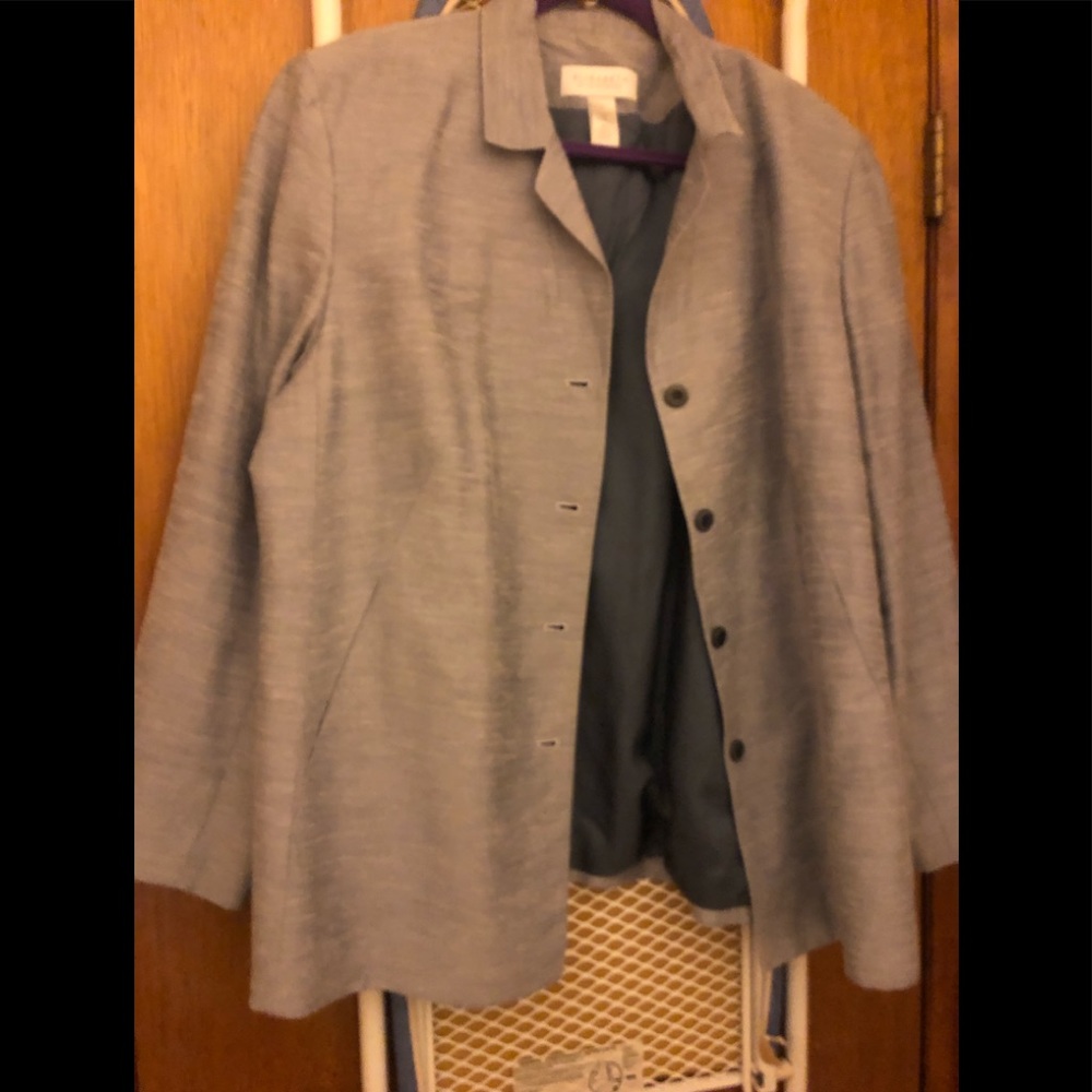 Elisabeth linen powder blue pant suit size 18.